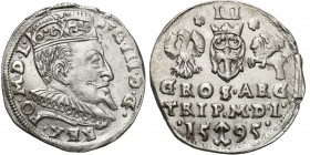 COLLECTION of Polish 3 grosze
POLSKA/ POLAND/ POLEN/ LITHUANIA/ LITAUEN

Zygmunt III Waza. Trojak (3 grosze) 1595, Vilnius 

Na rewersie pełna da...
