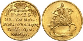 Augustus II the Strong 
POLSKA/POLAND/POLEN/SACHSEN/FRIEDRICH AUGUST I/AUGUST DER STARKE

August II Mocny. Ducat (Dukaten) coronation 1697, Dresden...