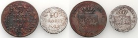 The November Uprising 
POLSKA/ POLAND/ POLEN/ RUSSIA/ RUSSLAND/ РОССИЯ

Powstanie Listopadowe. 3, 10 groszy (groschen) 1831, Warsaw, zastaw 2 coins...