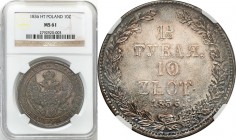 Poland XIX century / Russia 
POLSKA/ POLAND/ POLEN/ RUSSIA/ RUSSLAND/ РОССИЯ

Poland XlX w./Russia. Nicholas I. 1 1/2 Rubel (Rouble) = 10 zlotych 1...