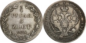 Poland XIX century / Russia 
POLSKA/ POLAND/ POLEN/ RUSSIA/ RUSSLAND/ РОССИЯ

Poland XIX w./Russia. Nicholas I. 3/4 Rubel (Rouble) = 5 zlotych 1836...
