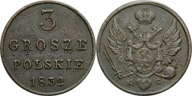 Poland XIX century / Russia 
POLSKA/ POLAND/ POLEN/ RUSSIA/ RUSSLAND/ РОССИЯ

Poland XlX w./Russia. 3 Grosze Polskie (Trojak) 1832, Warsaw 

Rzad...