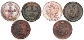 Russia 
RUSSIA/ RUSSLAND/ РОССИЯ

Russia. Alexander I. 2 Kopek (kopeck) 1811, 1813, 1815 - Set 3 coins 

- 2 kopiejki 1811 stan 2-, Bitkin 570- 2...