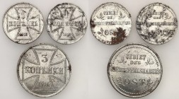 Poland II Republic
POLSKA/ POLAND/ POLEN / POLOGNE / POLSKO

German Military Commander OST. 1, 3 kopiejki 1916, Hamburg, Berlin, set 3 coins 

3 ...