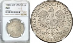 Poland II Republic
POLSKA/ POLAND/ POLEN / POLOGNE / POLSKO

II RP. 10 zlotych 1932 Women Head (no mint mark) NGC MS61 

Piękny, menniczy egzempl...