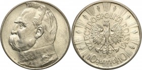 Poland II Republic
POLSKA/ POLAND/ POLEN / POLOGNE / POLSKO

II RP. 10 zlotych 1934 Pilsudski - Rare 

Rzadki pierwszy rocznik, najtrudniejszy do...