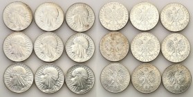 Poland II Republic
POLSKA/ POLAND/ POLEN / POLOGNE / POLSKO

II RP. 10 zlotych 1932 Women Head (the mint mark), set 9 pieces 

Zestaw 9 monet.&nb...