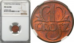 Poland II Republic
POLSKA/ POLAND/ POLEN / POLOGNE / POLSKO

II RP. 1 grosz 1938 NGC MS66 RB (2 MAX) 

Druga najwyższa nota gradingowa na świecie...