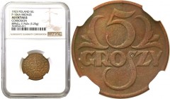 Probe coins of the Second Polish Republic
POLSKA / POLAND / POLEN / II RP / PROBA / PATTERN

II RP. PROBE bronze 5 Grosz (Groschen) 1923 NGC AU - R...