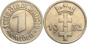 Danzig 
POLSKA / POLAND / POLEN / DANZIG / WOLNE MIASTO GDANSK

Wolne Miasto Gdansk / Danzig. 1 Gulden 1932 

Piękny połysk menniczy. Ryska naawe...