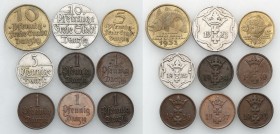 Danzig 
POLSKA / POLAND / POLEN / DANZIG / WOLNE MIASTO GDANSK

Wolne Miasto Gdansk / Danzig. 1-10 fenig 1923-1932, set 9 coins 

1 fenig: 1923, ...