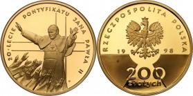 Polish Gold Coins since 1990
POLSKA / POLAND / POLEN / GOLD / ZLOTO

III RP. 200 zlotych 1998 John Paul II Pope - XX lat Pontyfikatu 

Idealnieza...