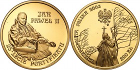 Polish Gold Coins since 1990
POLSKA / POLAND / POLEN / GOLD / ZLOTO

III RP. 200 zlotych 2003 John Paul II Pope 25 lat Pontyfikatu 

Piękny, menn...