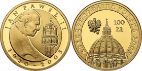 Polish Gold Coins since 1990
POLSKA / POLAND / POLEN / GOLD / ZLOTO

III RP. 100 zlotych 2005 John Paul II Pope 

Piękny,menniczy egzemplarz. Nak...