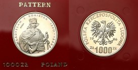 Probe coins Polish People Republic (PRL) and Poland
POLSKA / POLAND / POLEN / PATTERN / PROBE / PROBA

PRL. PROBE silver 1000 zlotych 1986 Łokietek...