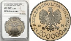 Collection - Nickel Probe Coins
POLSKA / POLAND / POLEN / PATTERN

III RP. PROBE Nickel 200.000 zlotych 1991 Konstytucja NGC PF67 ULTRA CAMEO 

P...