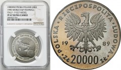 Collection - Nickel Probe Coins
POLSKA / POLAND / POLEN / PATTERN

PRL. PROBE Nickel 20.000 zlotych 1989 XIV MŚ. w piłce nożnej NGC PF67 ULTRA CAME...