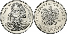 Collection - Nickel Probe Coins
POLSKA / POLAND / POLEN / PATTERN

III RP. PROBE Nickel 10.000 zlotych 1992 Wladyslav Warneńczyk 

Piękny egzempl...