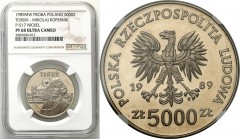 Collection - Nickel Probe Coins
POLSKA / POLAND / POLEN / PATTERN

PRL. PROBE Nickel 5000 zlotych 1989 Toruń NGC PF68 ULTRA CAMEO 

Piękny, wysel...