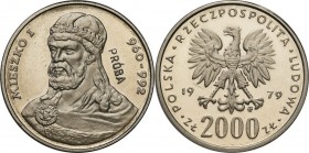 Collection - Nickel Probe Coins
POLSKA / POLAND / POLEN / PATTERN

PRL. PROBE Nickel 2000 zlotych 1979 Mieszko I 

Piękny egzemplarz.&nbsp;Fische...