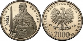 Collection - Nickel Probe Coins
POLSKA / POLAND / POLEN / PATTERN

PRL. PROBE Nickel 2000 zlotych 1979 Mieszko I - półpostać 

Piękny egzemplarz....