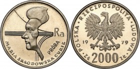 Collection - Nickel Probe Coins
POLSKA / POLAND / POLEN / PATTERN

PRL. PROBE Nickel 2000 zlotych 1979 Maria Skłodowska Curie 

Piękny egzemplarz...