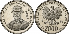 Collection - Nickel Probe Coins
POLSKA / POLAND / POLEN / PATTERN

PRL. PROBE Nickel 2000 zlotych 1980 Kazimierz Odnowiciel 

Piękny egzemplarz.&...