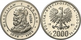 Collection - Nickel Probe Coins
POLSKA / POLAND / POLEN / PATTERN

PRL. PROBE Nickel 2000 zlotych 1981 Wladyslav Herman 

Piękny egzemplarz.&nbsp...