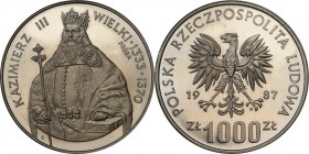 Collection - Nickel Probe Coins
POLSKA / POLAND / POLEN / PATTERN

PRL. PROBE Nickel 1000 zlotych 1987 Kazimierz III Wielki 

Piękny egzemplarz.&...