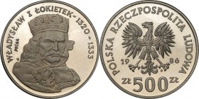 Collection - Nickel Probe Coins
POLSKA / POLAND / POLEN / PATTERN

PRL. PROBE Nickel 500 zlotych 1986 Wladyslav Łokietek 

Piękny egzemplarz. Fis...