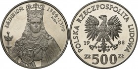 Collection - Nickel Probe Coins
POLSKA / POLAND / POLEN / PATTERN

PRL. PROBE Nickel 500 zlotych 1988 Jadwiga 

Piękny egzemplarz. Fischer P 312...