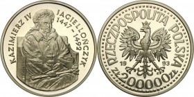 Polish collector coins after 1990
POLSKA/ POLAND/ POLEN / POLOGNE / POLSKO

III RP. 200.000 zlotych 1993 Kazimierz Jagiellończyk - półpostać 

Pi...