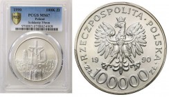 Polish collector coins after 1990
POLSKA/ POLAND/ POLEN / POLOGNE / POLSKO

III RP. 100.000 zlotych 1990 Solidarity typ C PCGS MS67 

Wyśmienicie...