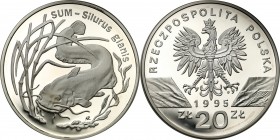 Polish collector coins after 1990
POLSKA/ POLAND/ POLEN / POLOGNE / POLSKO

III RP. 20 zlotych 1995 Sum 

Piękny, menniczy egzemplarz. Rzadsza mo...