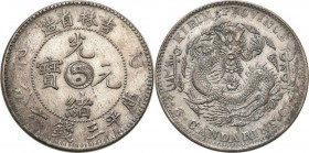 China
WORLD COINS

Chiny, Kirin. 50 cent (cents) no date (1905) 

 Bardzo ładny egzemplarz. Delikatny połysk w tle, patyna.Rzadka moneta w tym st...