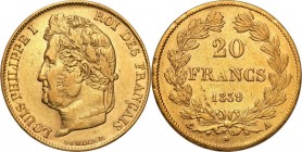 France
WORLD COINS

Francja. Ludwik Filip I (1830-1848). 20 francs 1839 A, Paris 

Delikatny połysk w tle, ładny egzemplarz.Friedberg 560

Deta...
