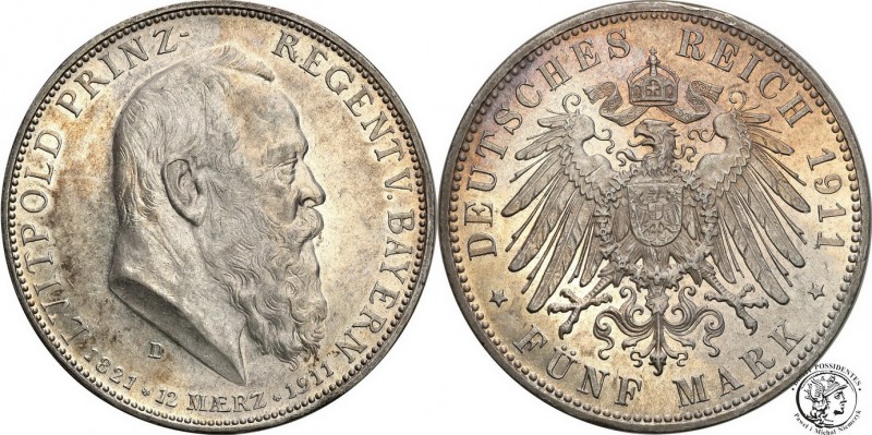 Germany
WORLD COINS

Germany, Bayern. 5 Mark 1911 D, Munich 

Bardzo ładny ...