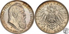 Germany
WORLD COINS

Germany, Bayern. 3 Mark 1911 D, Munich 

Zachowany połysk menniczy, kolorowa patyna przy rancie. Niewielkie przetarcie.AKS 2...