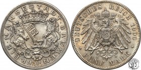 Germany
WORLD COINS

Germany. 5 Mark 1906 J, Brema 

Ostre detale, połysk, delikatna patyna. Rzadka moneta, szczególnie w takim stanie zachowania...
