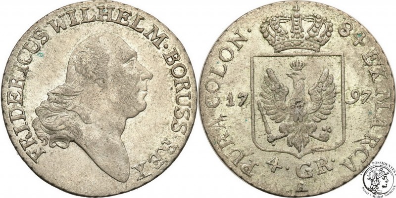 Germany
WORLD COINS

Germany, Prussia. Friedrich Wilhelm II. 4 grosze 1797 A,...