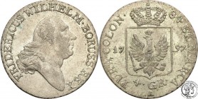 Germany
WORLD COINS

Germany, Prussia. Friedrich Wilhelm II. 4 grosze 1797 A, Berlin 

Zielonkawa patyna, połysk.Olding 5

Details: 5,27 g Ag ...