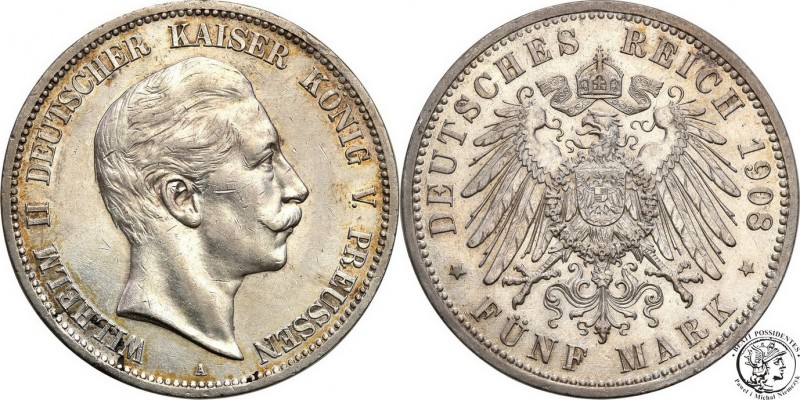 Germany
WORLD COINS

Germany, Prussia. 5 Mark 1908 A, Berlin 

Kolorowa pat...