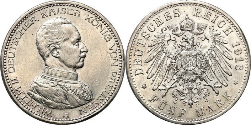Germany
WORLD COINS

Germany, Prussia. 5 Mark 1913 A, Berlin 

Czyszczone t...