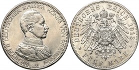 Germany
WORLD COINS

Germany, Prussia. 5 Mark 1913 A, Berlin 

Czyszczone tło. Dobre detale.AKS 130, Jaeger 114

Details: 27,76 g Ag 
Conditio...