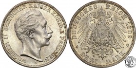 Germany
WORLD COINS

Germany, Prussia. 3 Mark 1909 A, Berlin 

Piękne lustro mennicze. AKS 131; Jaeger 103

Details: 16,66 g Ag .900 
Conditio...