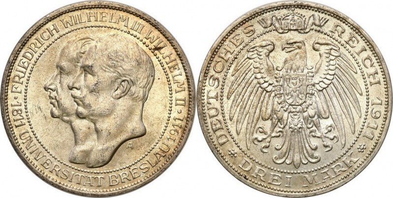 Germany
WORLD COINS

Germany, Prussia. 3 Mark 1911 Uni. Breslau, A, Berlin 
...