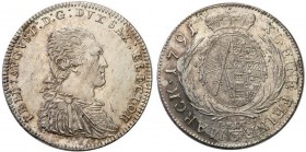Germany
WORLD COINS

Germany, Sachsen. Friedrich August III (1763-1806). 1/3 taler (Thaler) 1791, Dresden 

Lekko przetarte tło, ale moneta ładni...