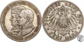 Germany
WORLD COINS

Germany, Sachsen. Friedrich August III. 5 Mark 1909, Muldenhütten 

Moneta wybita na 500-lecie uniwersytetu w LipskuPiękna p...