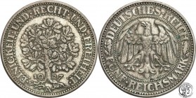 Germany
WORLD COINS

Germany, Weimar. 5 Mark 1927 A, Berlin - drzewko 

 Zielonkawa patyna. Rzadsza moneta. Wegge 21;AKS 25, Jaeger 331

Detail...