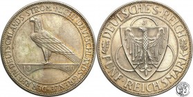 Germany
WORLD COINS

Germany, Weimar. 5 Mark 1930 J, Rheinstrom 

 Połysk, złotawa patyna. Rzadka moneta.Weege 47; Jaeger 346

Details: 25,27 g...